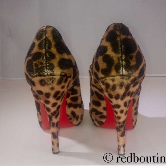 Traded 👠Derby leopard pony hair open toe booties - Picture 6 of 8